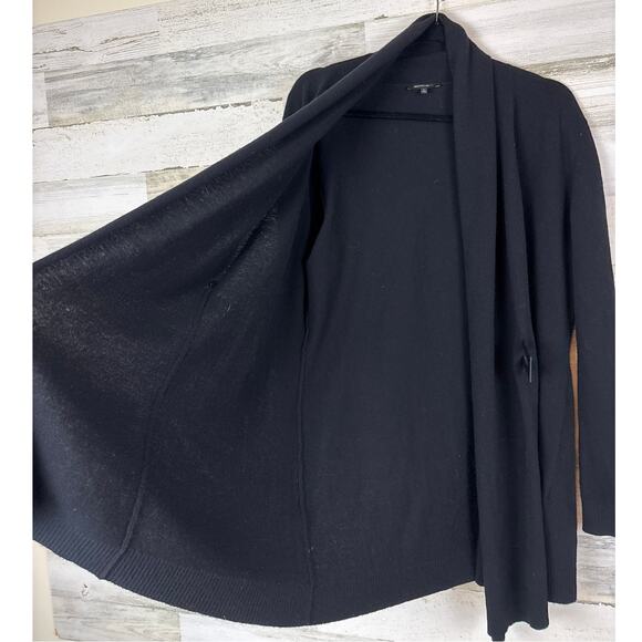 Lafayette 148 Women’s L Black Cashmere Blend Long Cardigan Leather Clasp Closure - Picture 3 of 6